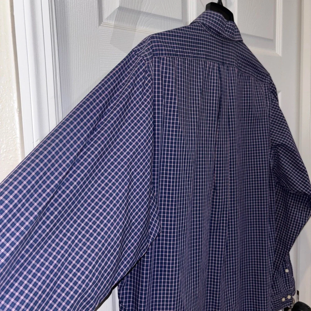 Vtg Polo Ralph Lauren Button Shirt Mens 17 36/37 Blue Yarmouth​​ - Picture 7 of 7